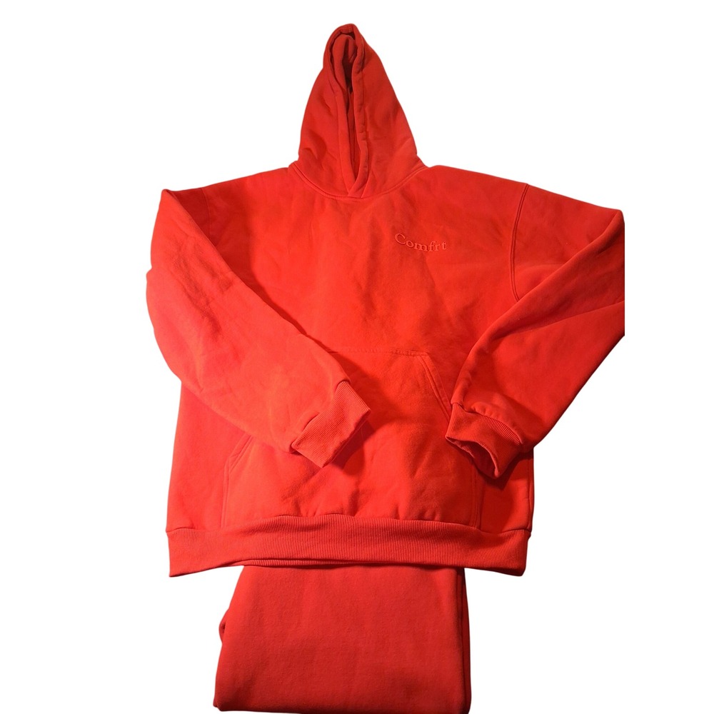 Comfrt Men Red Hoodie and Jogger Sweatpants Set Size Large Streetwear Lounge